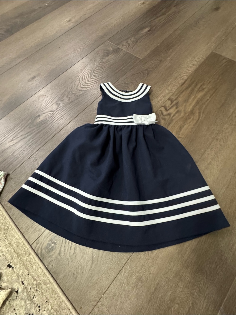 Jessica Ann Navy and White Sailor-Inspired Girls' Dress